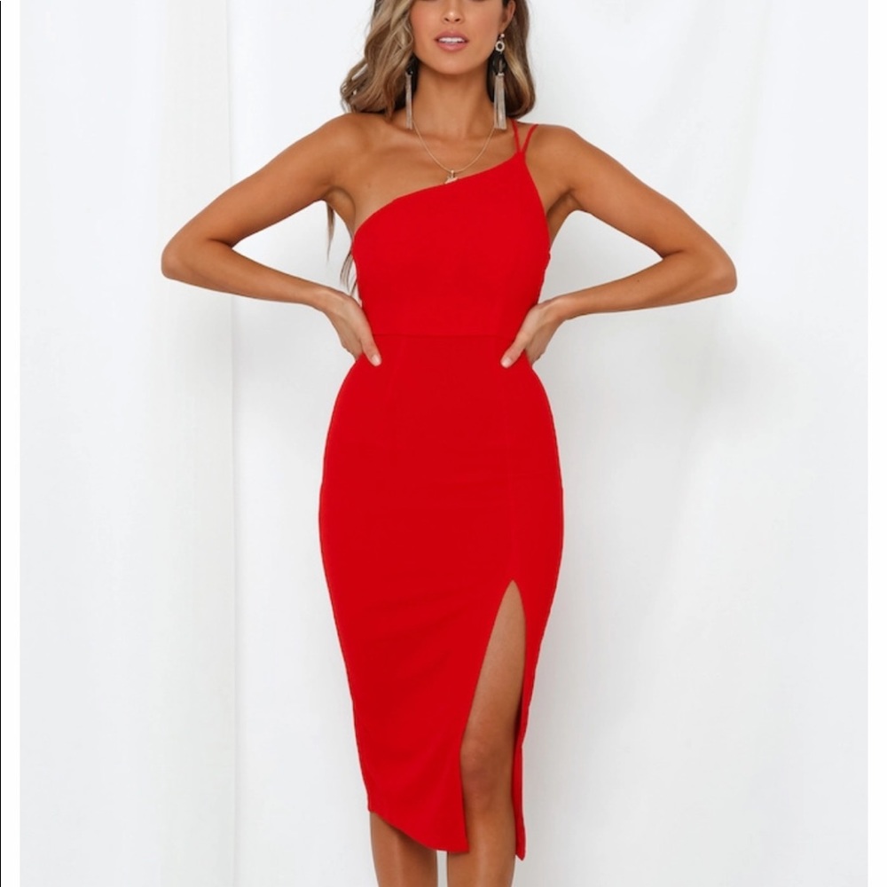 HELLO MOLLY TAKING IT BACK DRESS RED